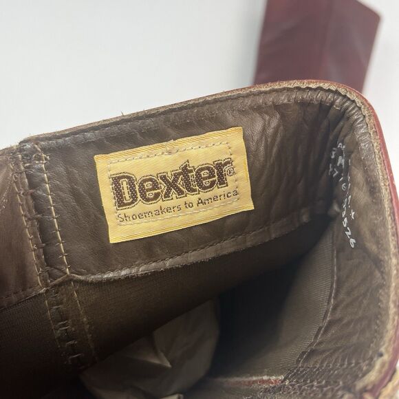 Vintage Dexter Campus Western Tall Boots 8 Brown Cowgirl Riding Ranch Festival - Picture 12 of 16